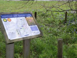 Footpath map outside Post Office